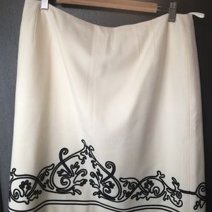 Talbots Winter White Wool Skirt